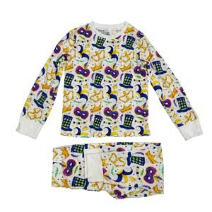 NWT Belle Cher 6-12M Mardi Gras Bamboo PJs